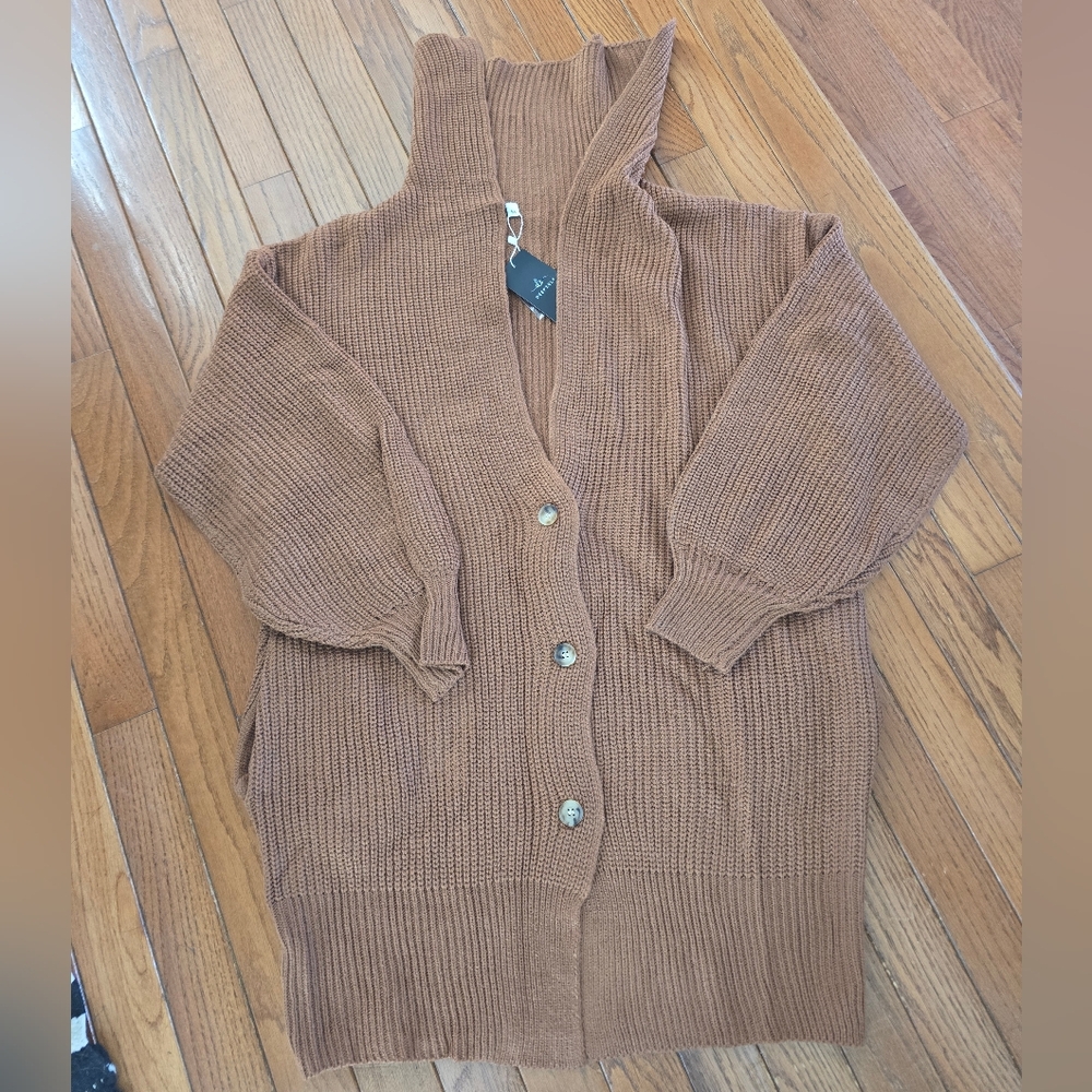 Brown Cardigan Sweater